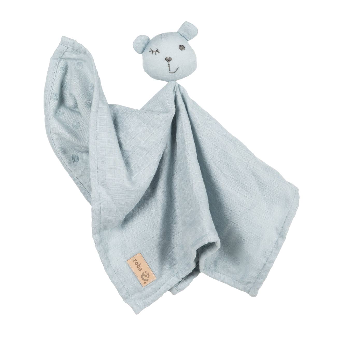 Doudou ours en coton bio lil planet bleu clair