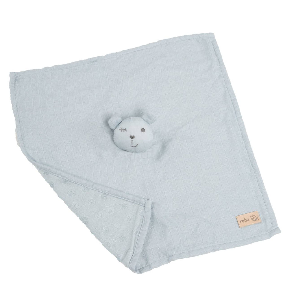 Doudou ours en coton bio lil planet bleu clair