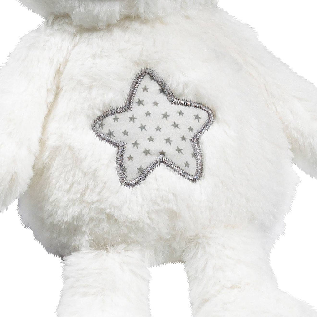 Doudou ours en polyester - céleste blanc/gris