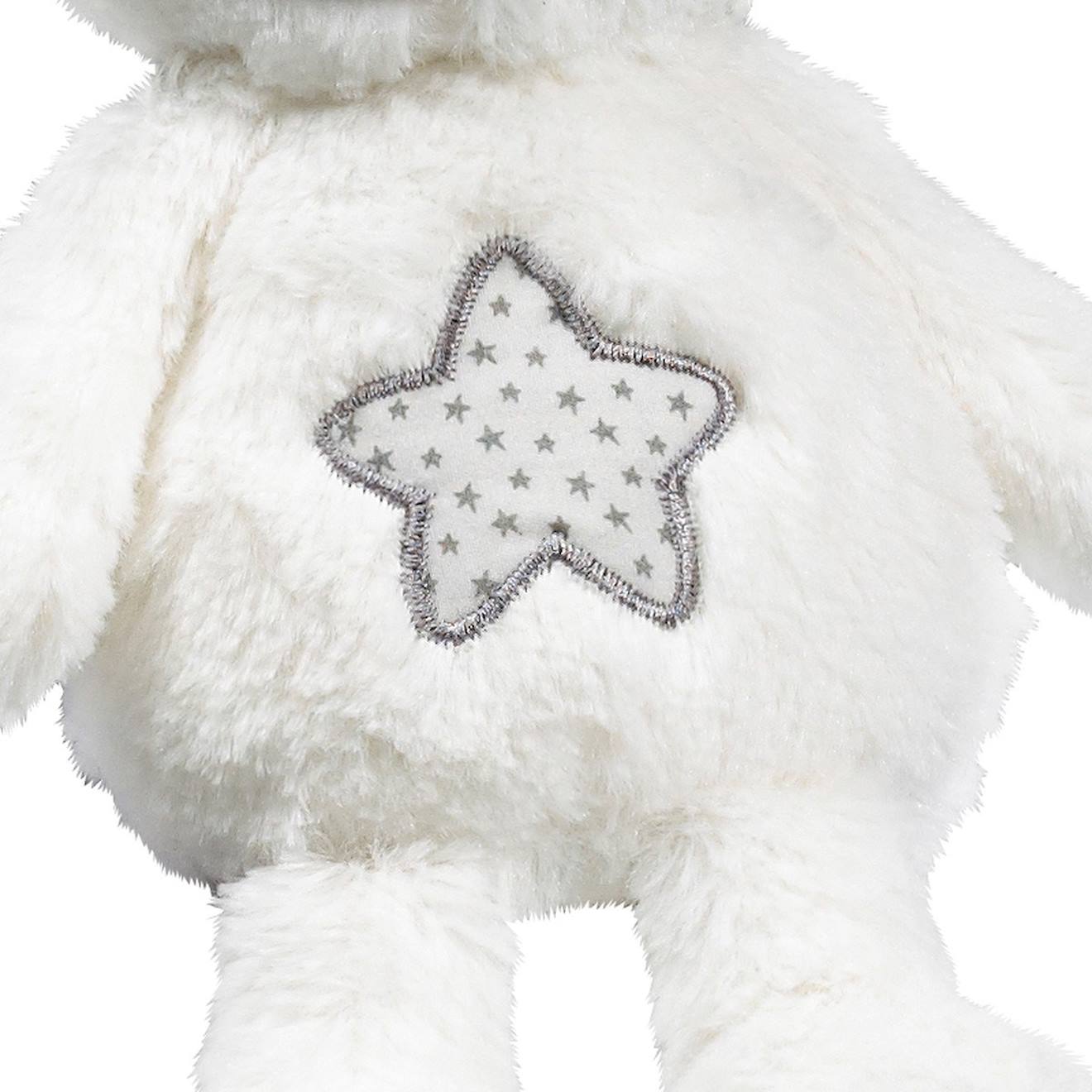 Doudou ours en polyester - céleste blanc/gris
