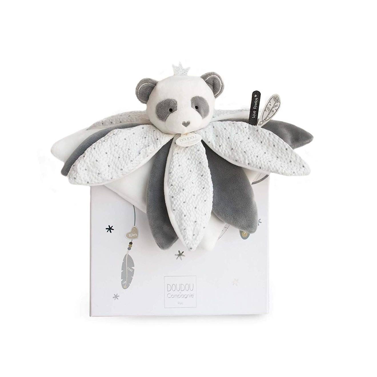 Doudou panda attrape-rêve 26 cm blanc