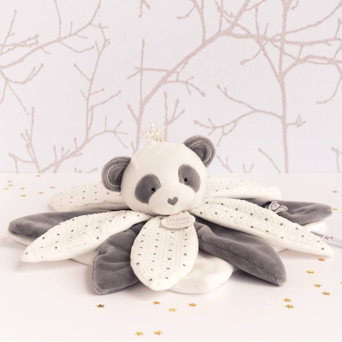 Doudou panda attrape-rêve 26 cm blanc
