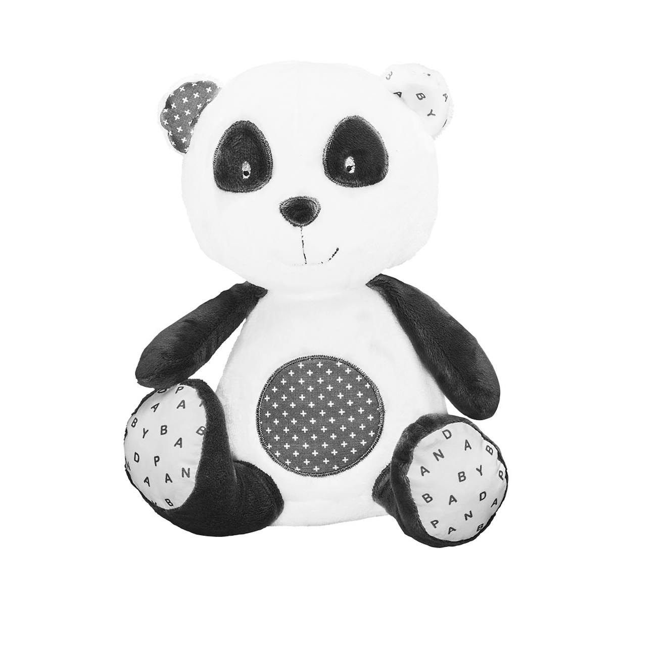 Doudou panda en velours - chao chao gris
