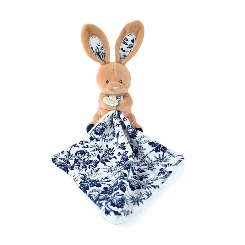 Doudou pantin lapin bleu marine bleu