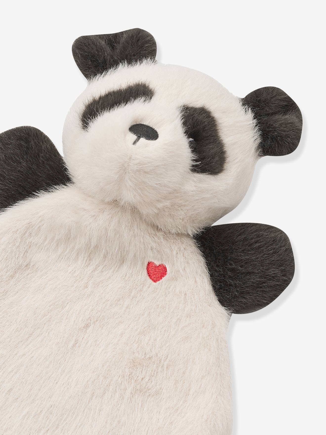 Doudou peluche roy panda blanc