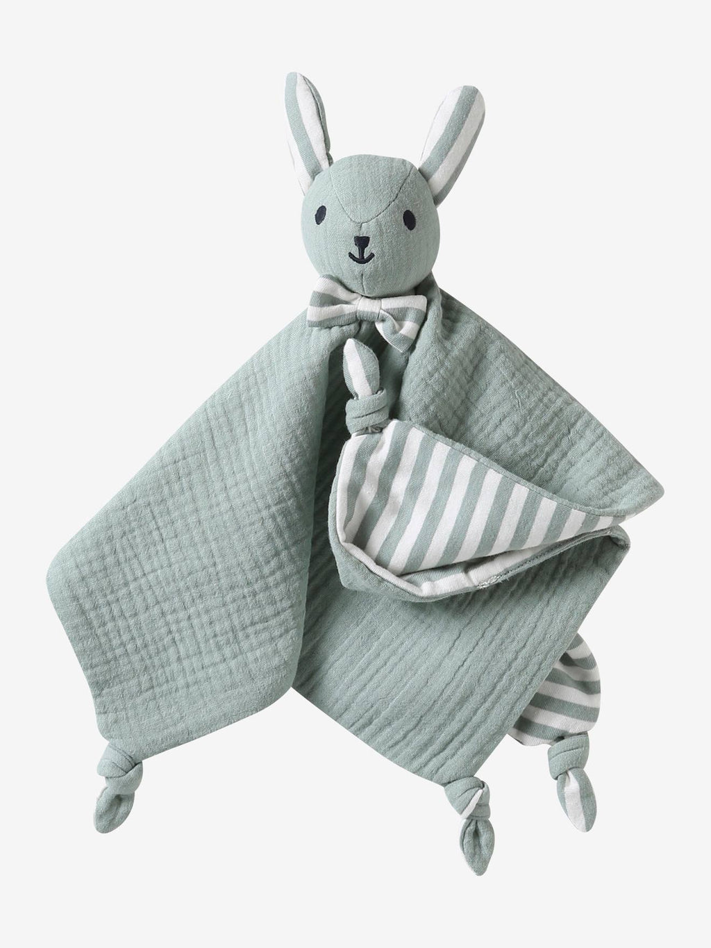 Doudou personnalisable en gaze de coton bio vert sauge