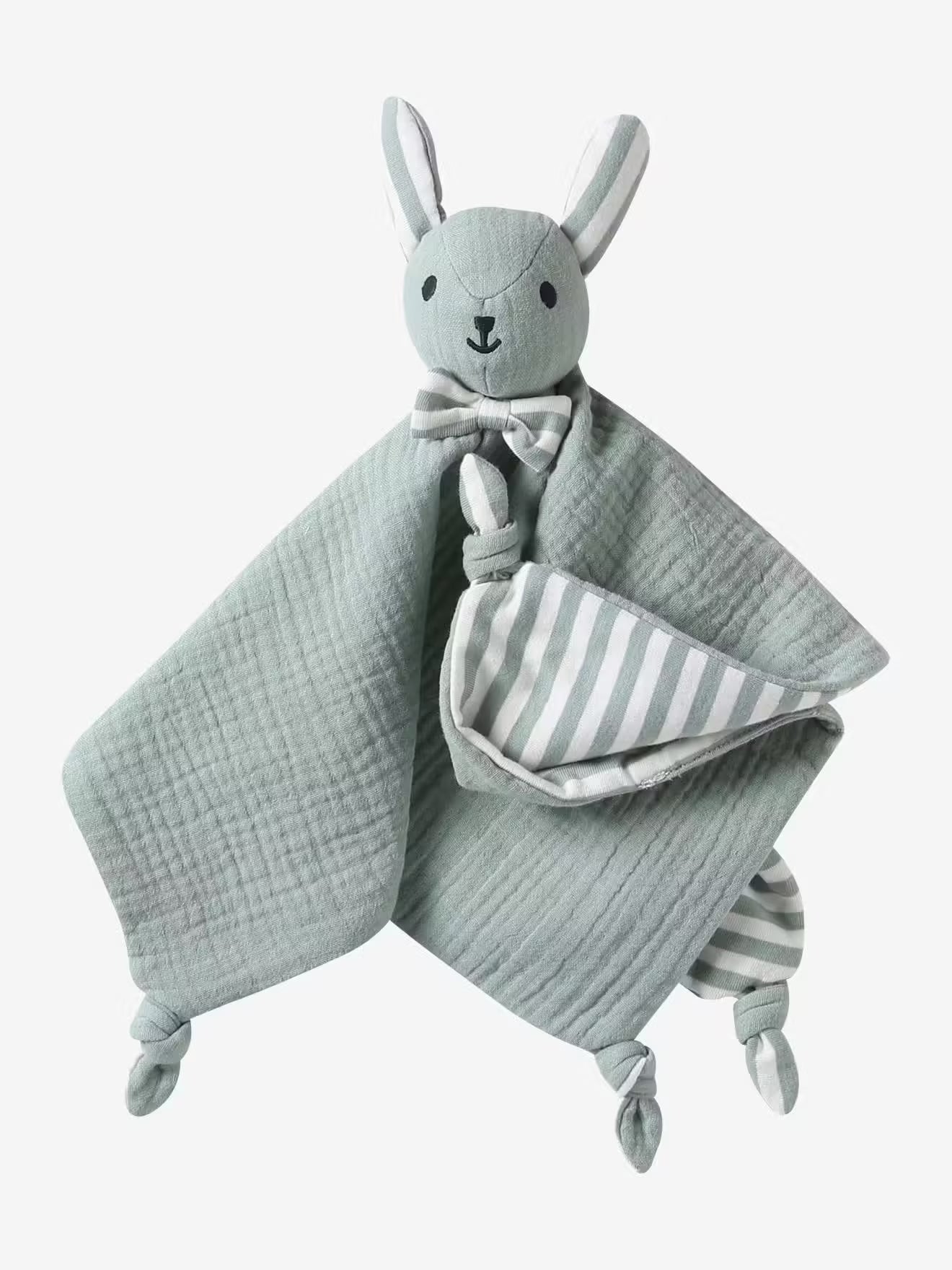 Doudou personnalisable en gaze de coton bio Vert sauge - Vertbaudet