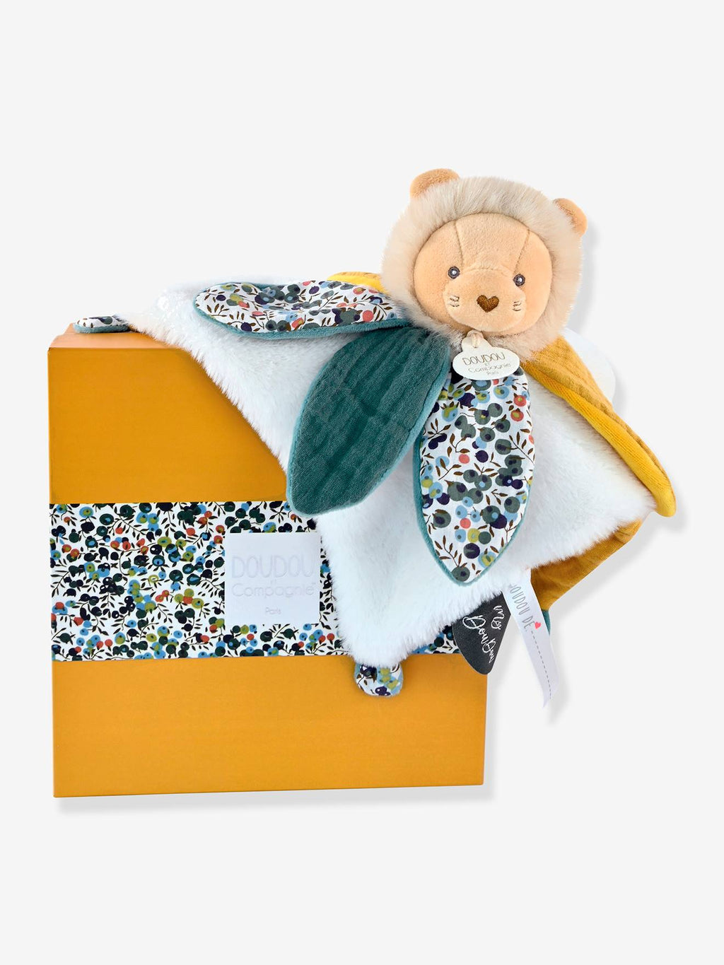 Doudou pétale 27cm boh'aim lion jaune