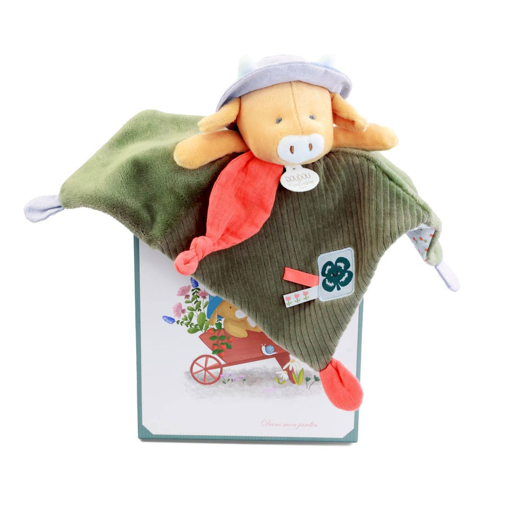 Doudou plat aneth la vache 27 cm vert