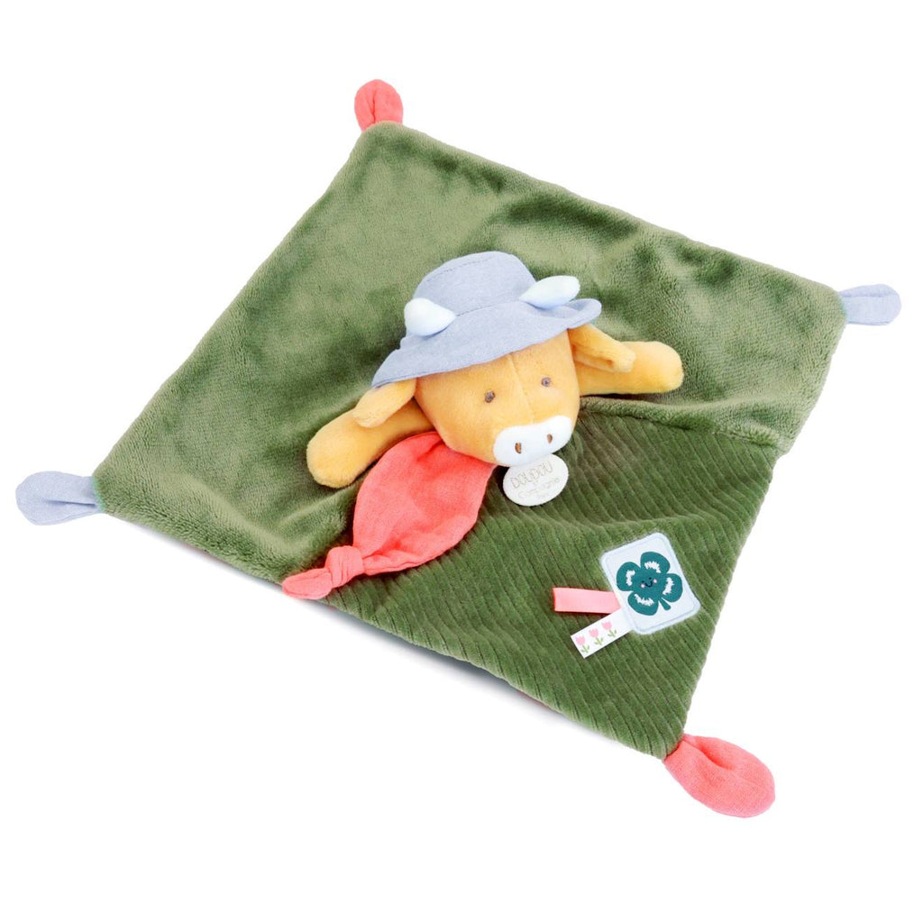 Doudou plat aneth la vache 27 cm vert