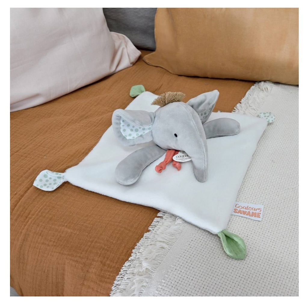 Doudou plat éléphant gris 25 cm gris