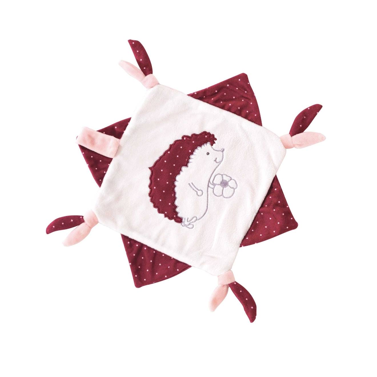 Doudou plat hérisson rose