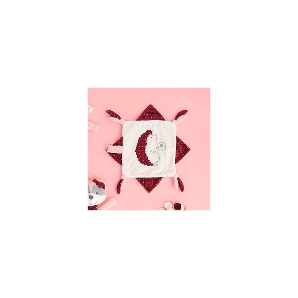 Doudou plat hérisson rose