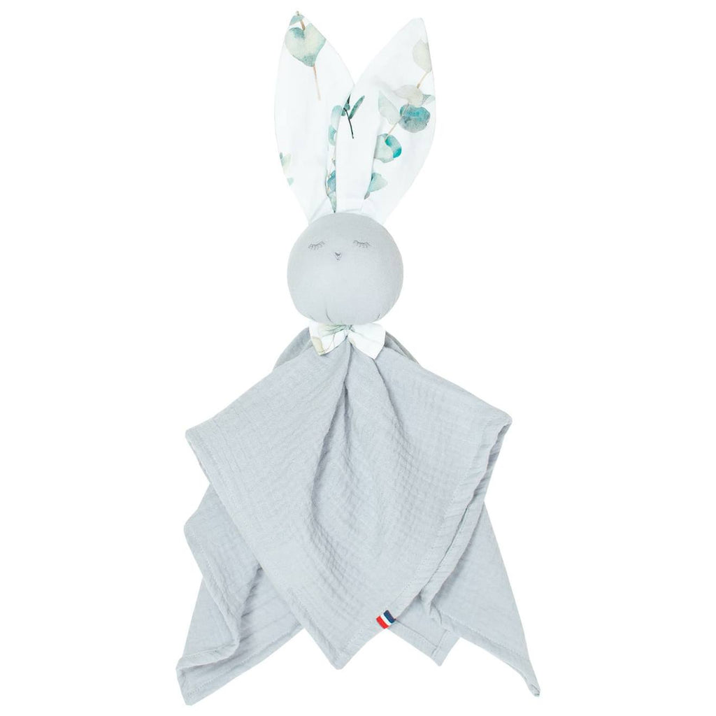 Doudou plat lapin eucalyptus eucalyptus, vert, gris
