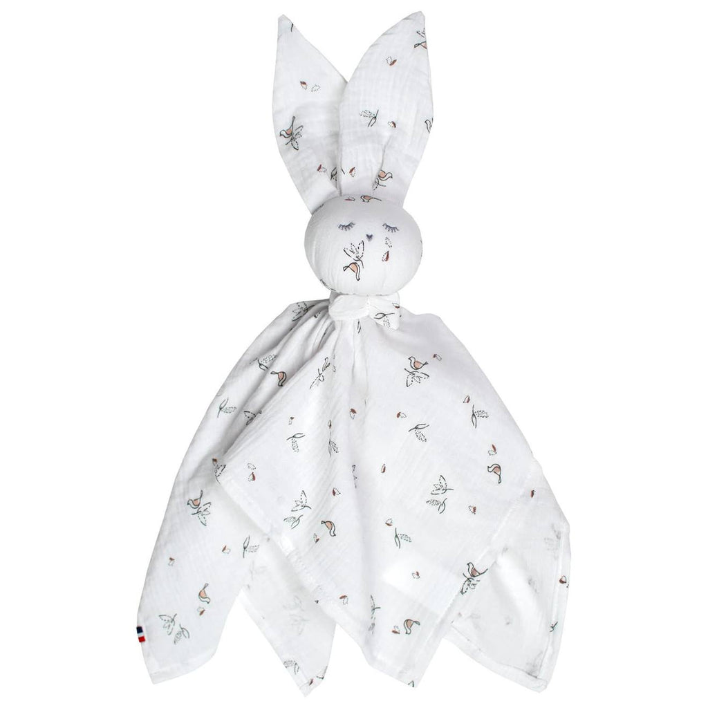 Doudou plat lapin melody melody, blanc imprimé minimali