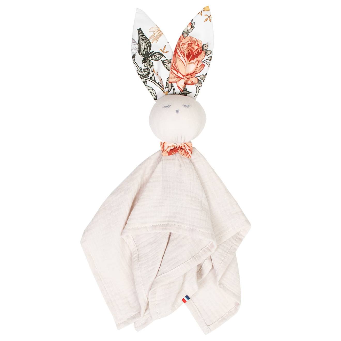 Doudou plat lapin néo vintage néo vintage imprimé floral, be