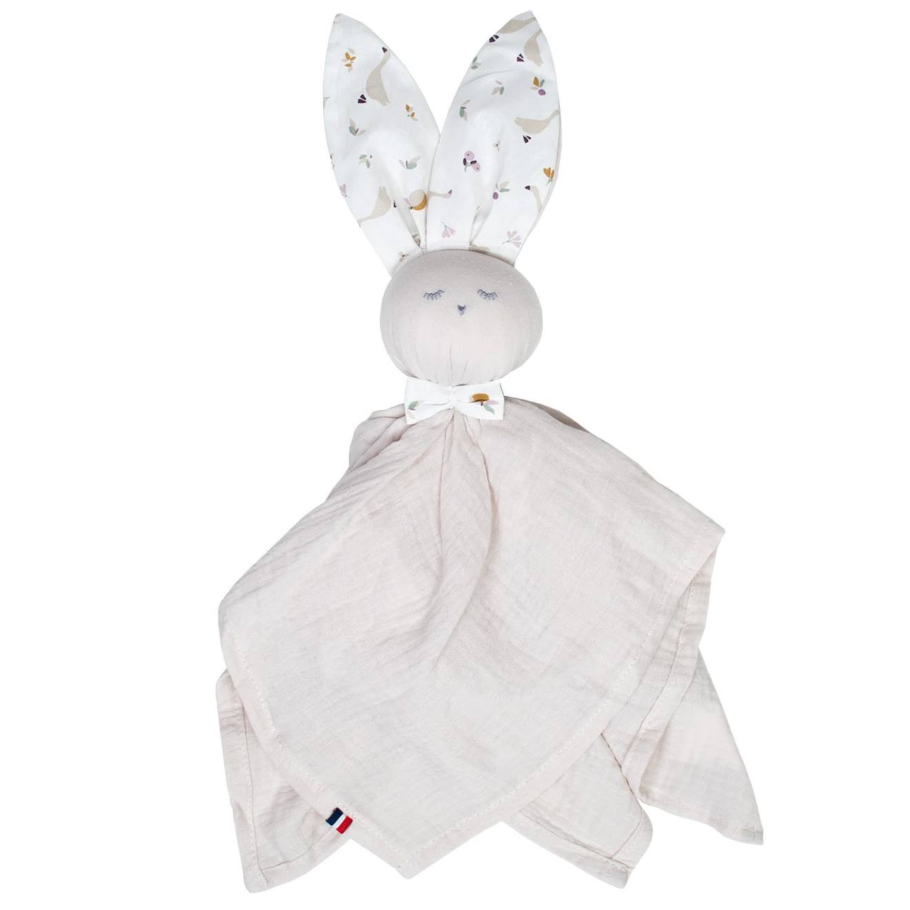 Doudou plat lapin sidonia sidonia, beige, écru, blanc