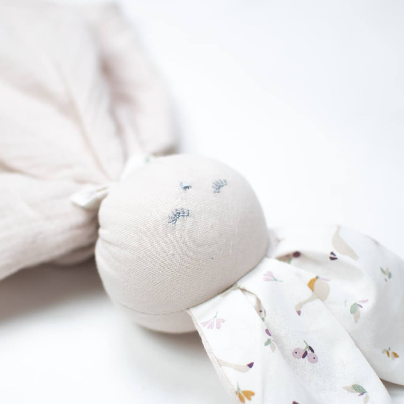 Doudou plat lapin sidonia sidonia, beige, écru, blanc
