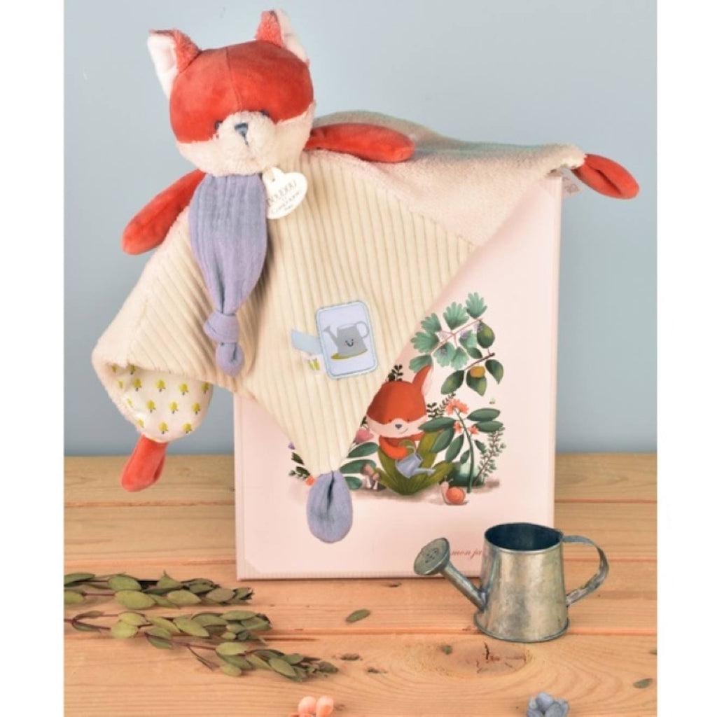 Doudou plat romarin le renard 27 cm beige