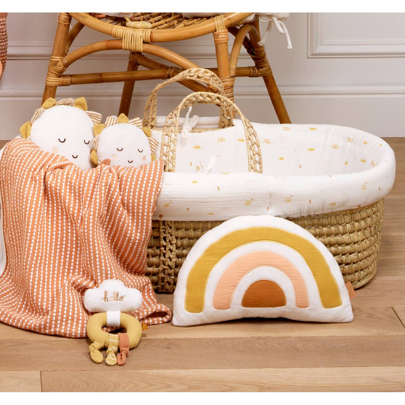 Doudou soleil en velours - sunlight blanc