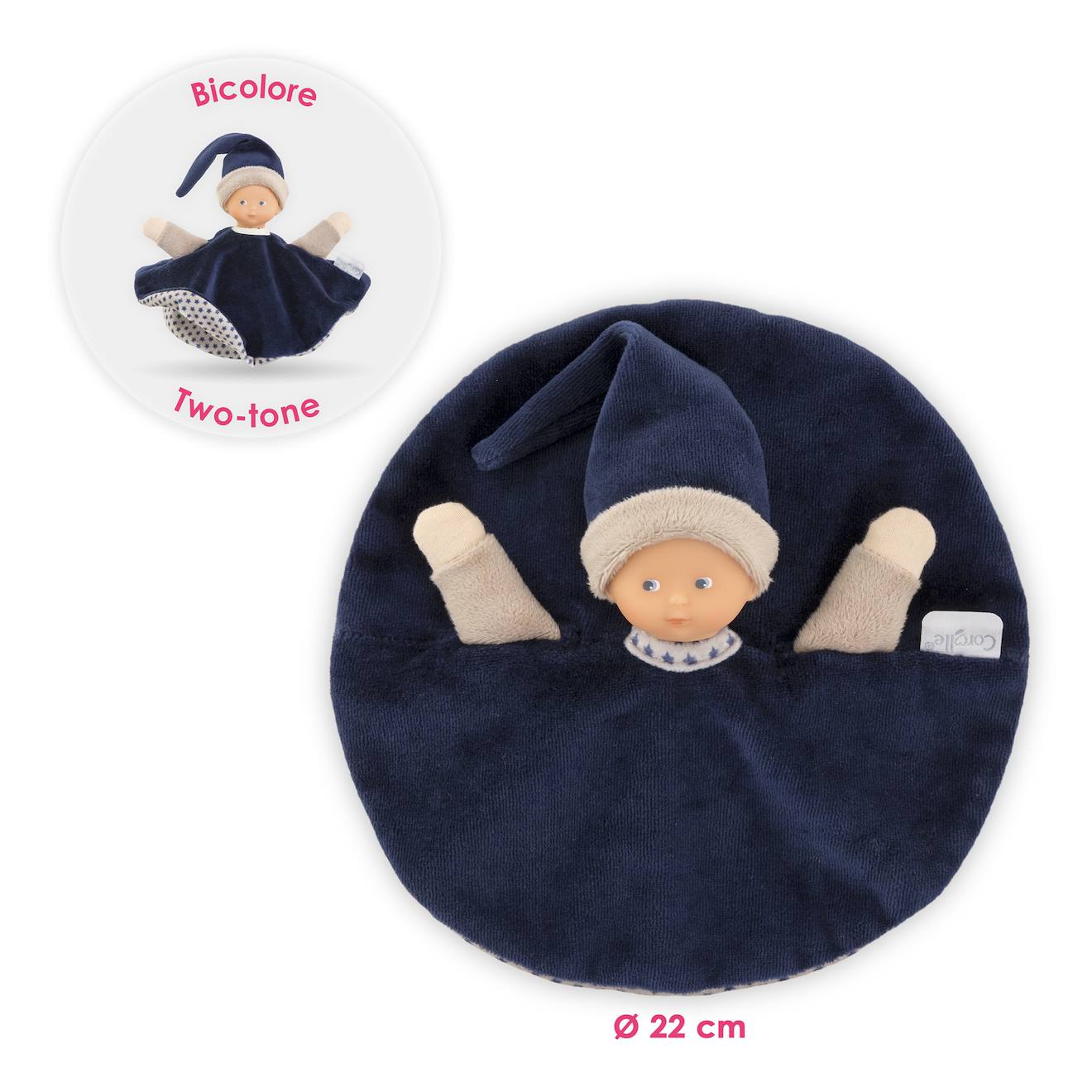 Doudou tidoudou marine rêves d'étoiles bleu