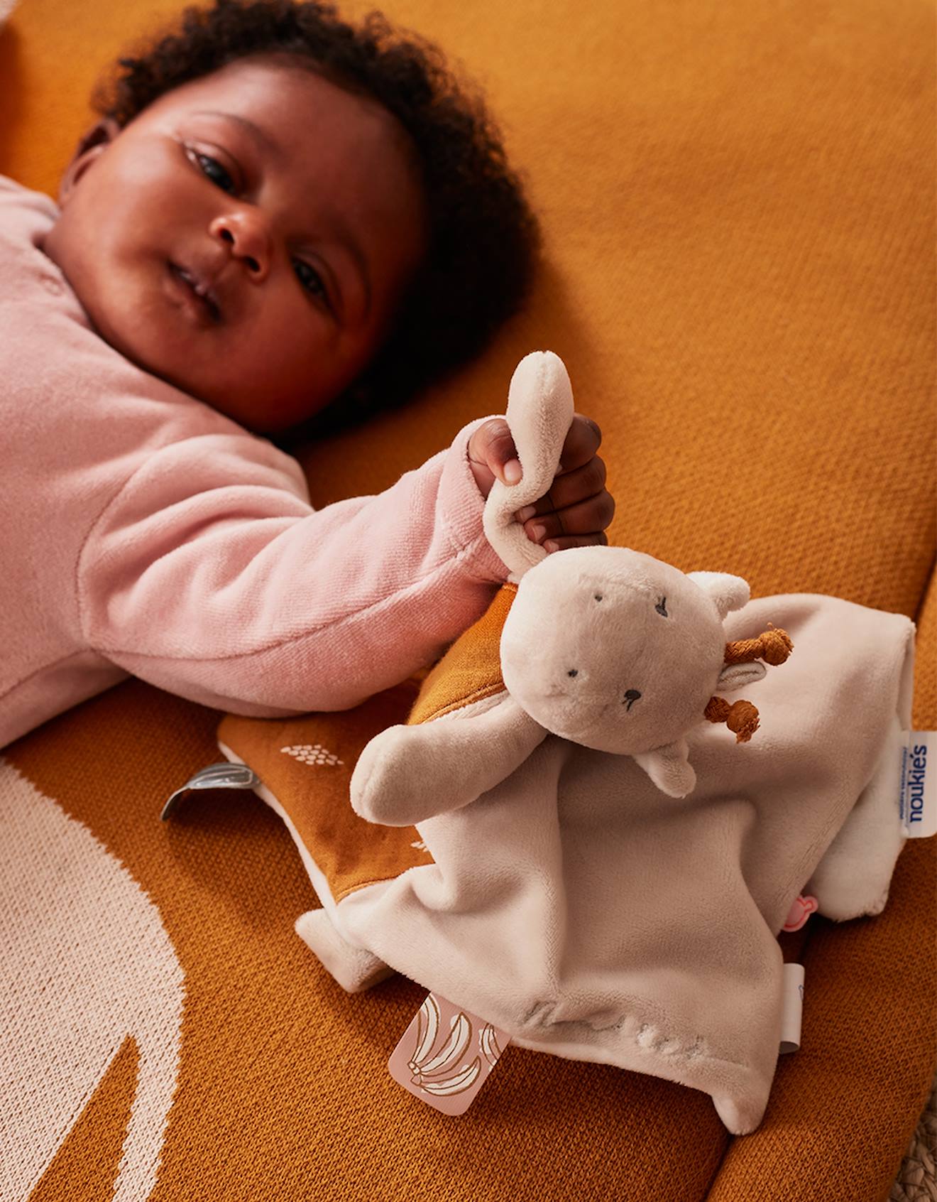 Doudou tiga en veloudoux beige