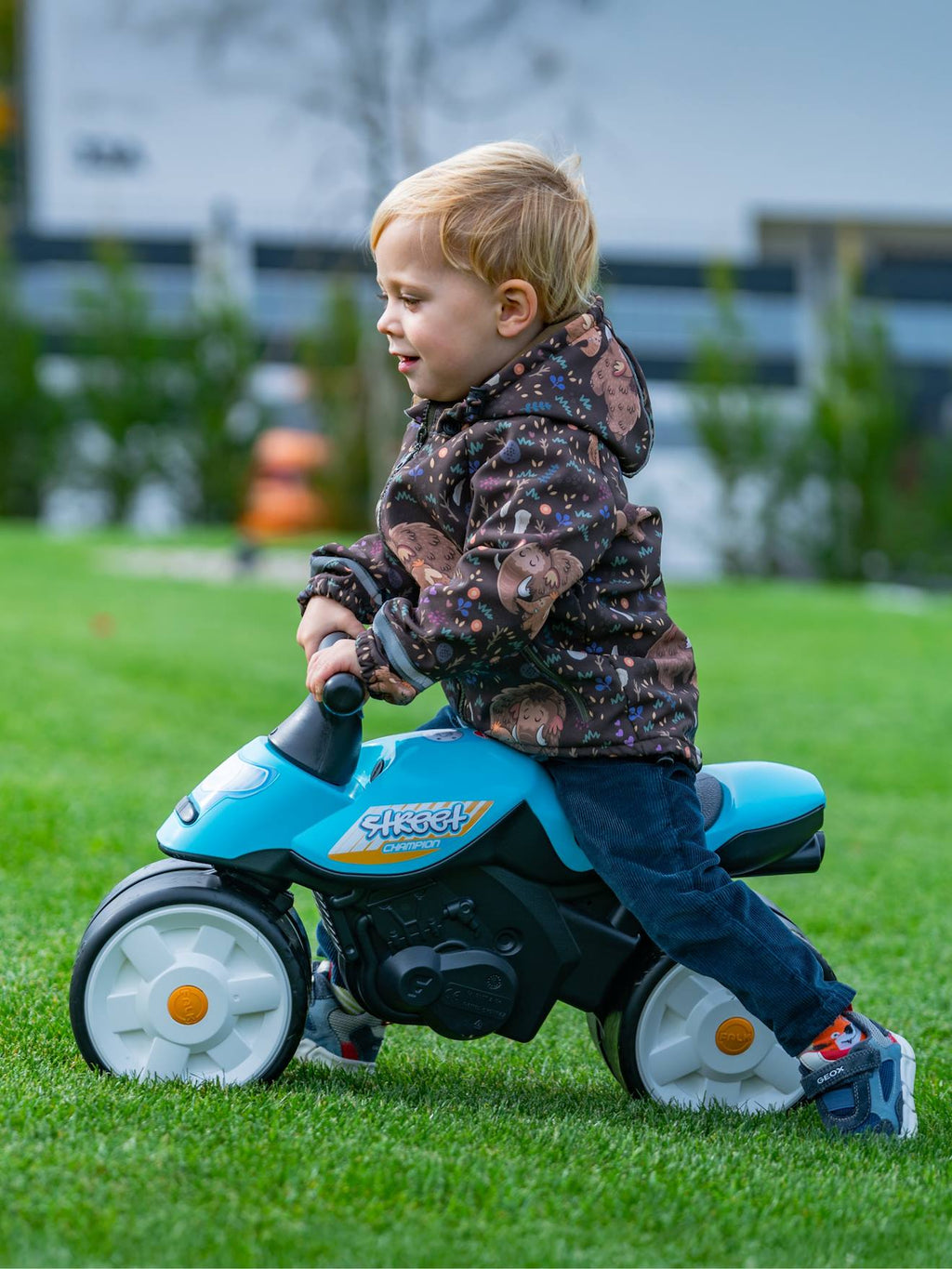 Draisienne baby moto à roues silencieuses bleu aqua
