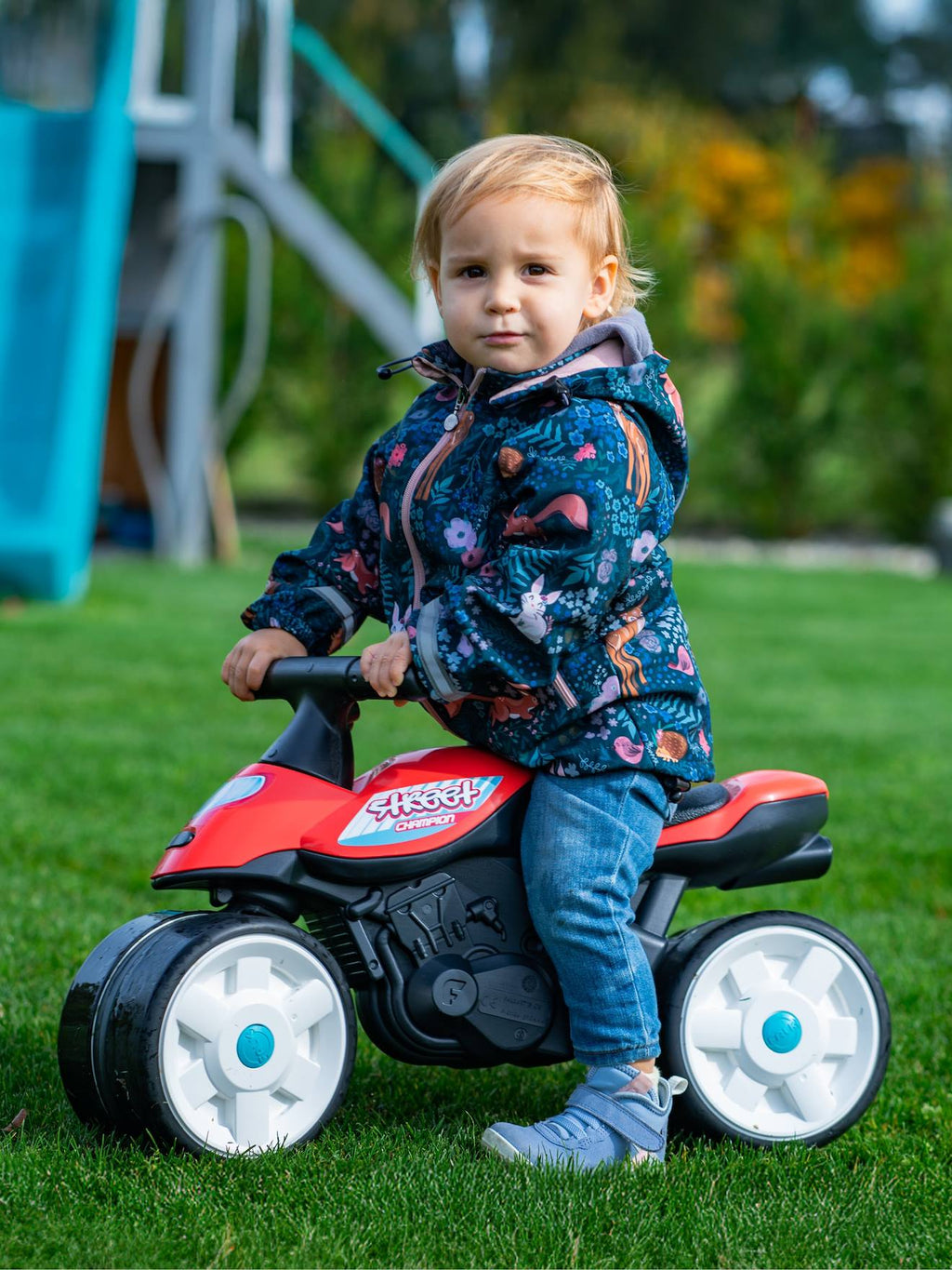 Draisienne baby moto à roues silencieuses rouge corail