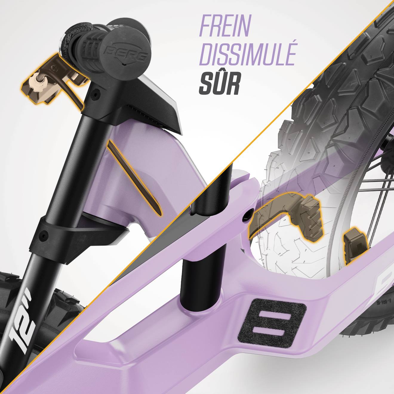 Draisienne biky cross avec frein à mains purple