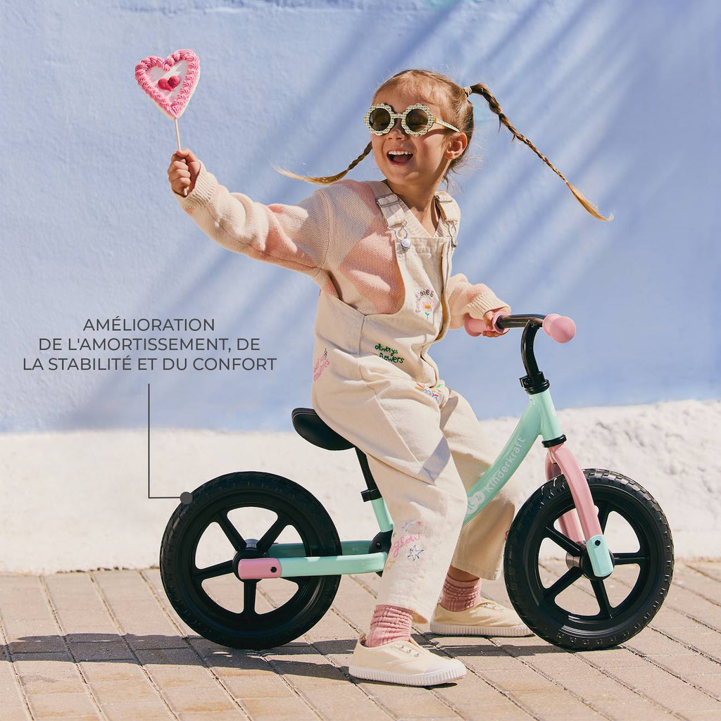 Draisienne enfant sans pédale dès 3 ans – guidon et selle réglables – modèle 2way next menthe