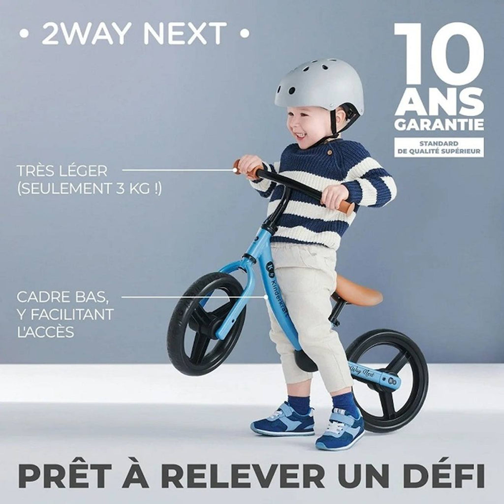 Draisienne enfant sans pédale dès 3 ans – guidon et selle réglables – modèle 2way next bleu