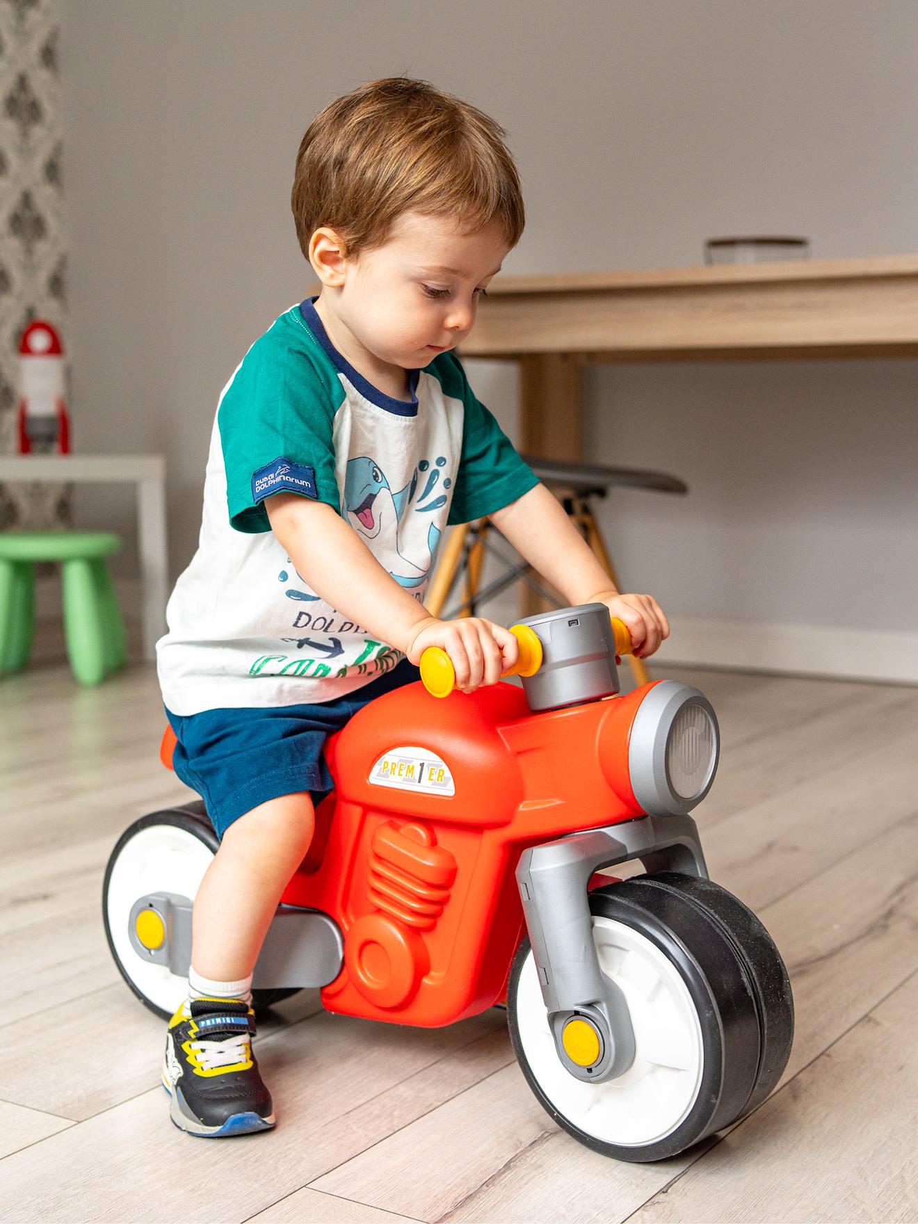 Draisienne moto premier avec roues silencieuses rouge