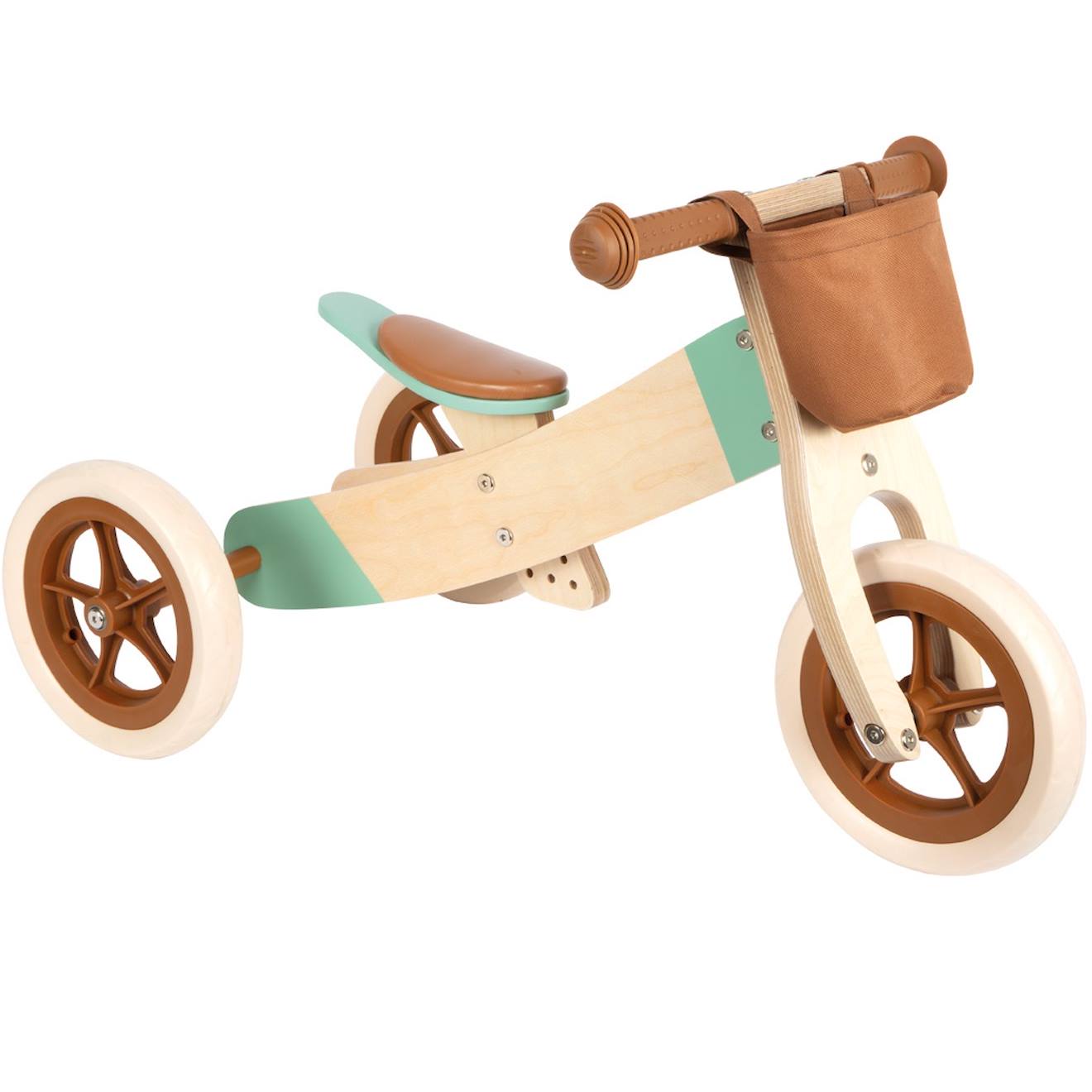 Draisienne tricycle 2 en 1 maxi brun caramel marron
