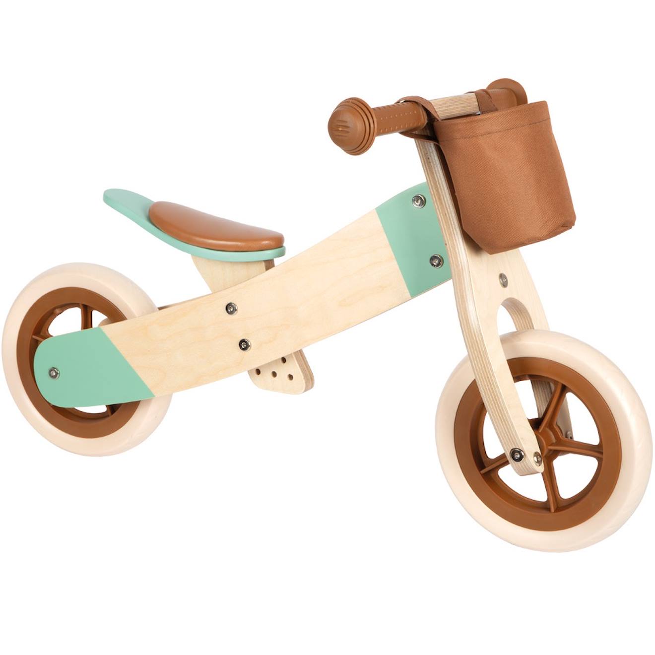 Draisienne tricycle 2 en 1 maxi brun caramel marron