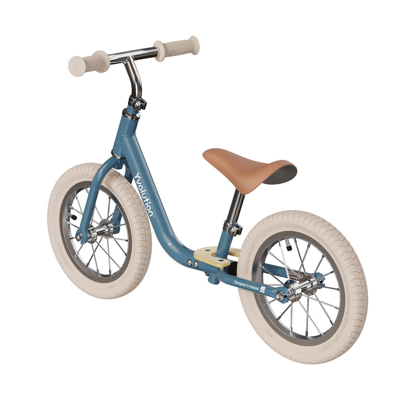 Draisienne yvélo classic 12 vintage - vélo d'équilibre pour les enfants de 3 à 5 ans bleu