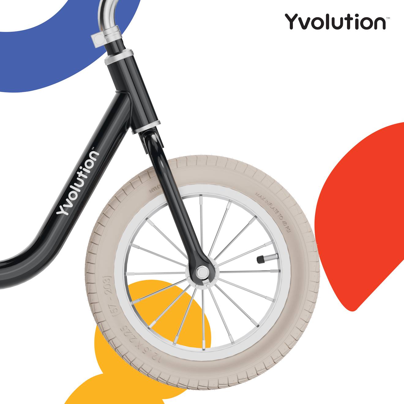 Draisienne yvélo classic 12 vintage - vélo d'équilibre pour les enfants de 3 à 5 ans noir