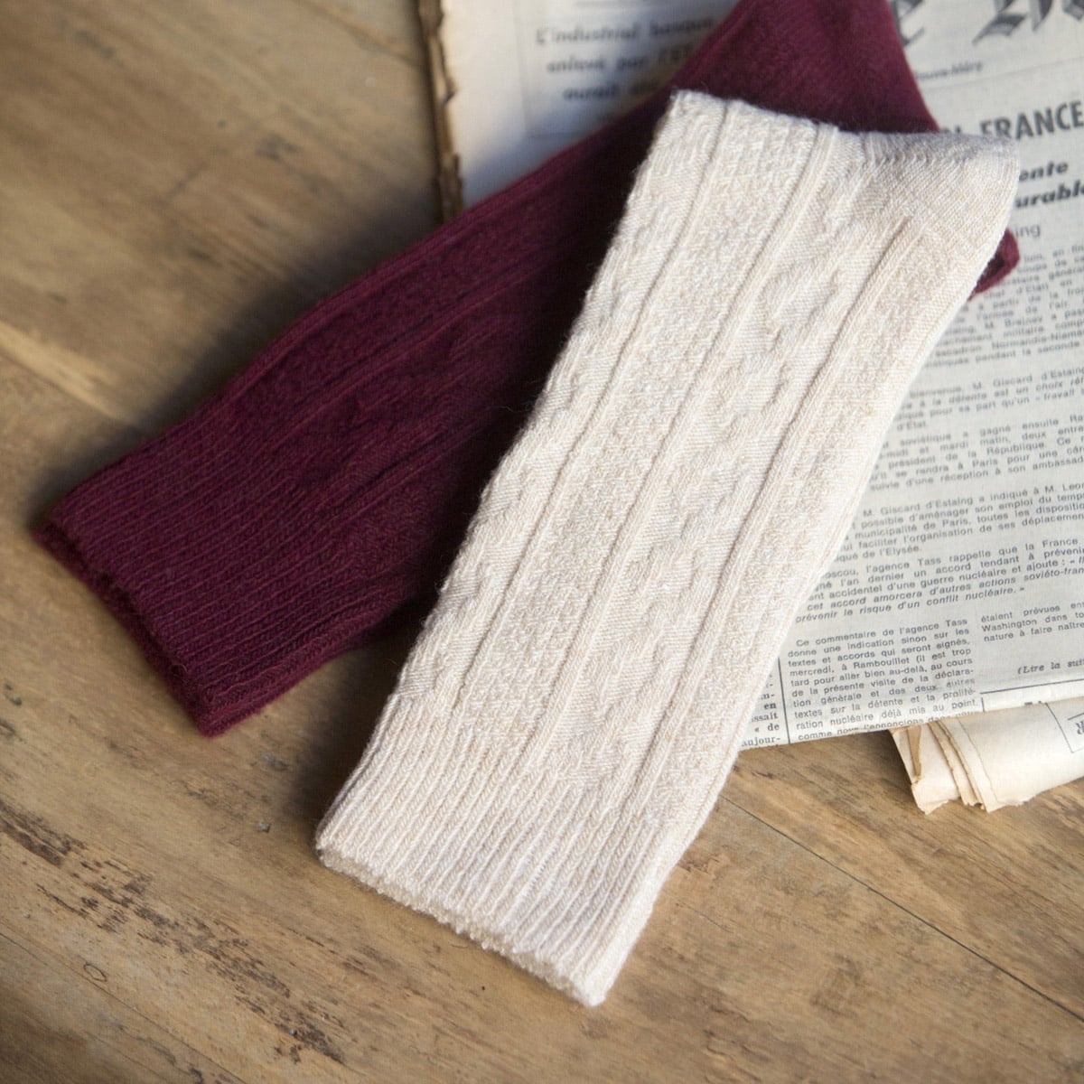Duo de chaussettes femme laine et cachemire