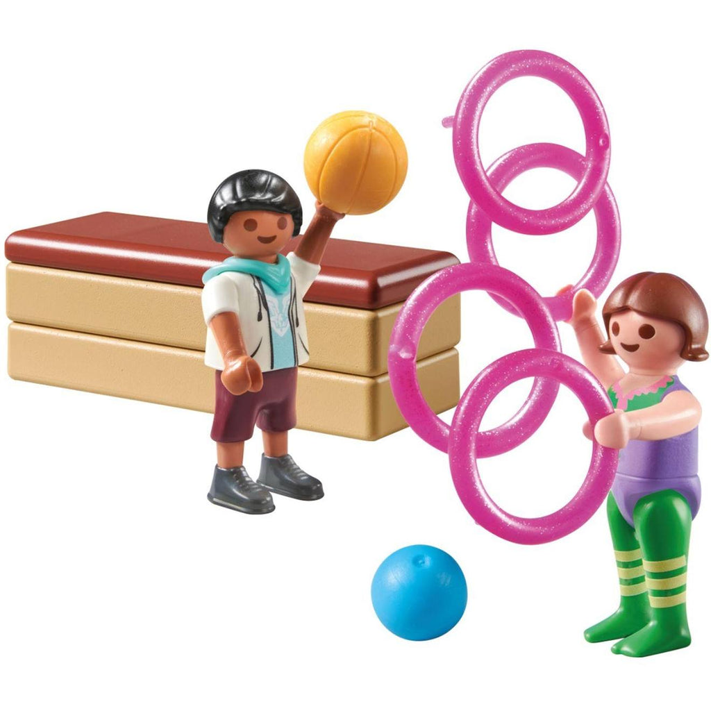 Duo d'enfants avec matériel de gymnastique 71757 multicolore