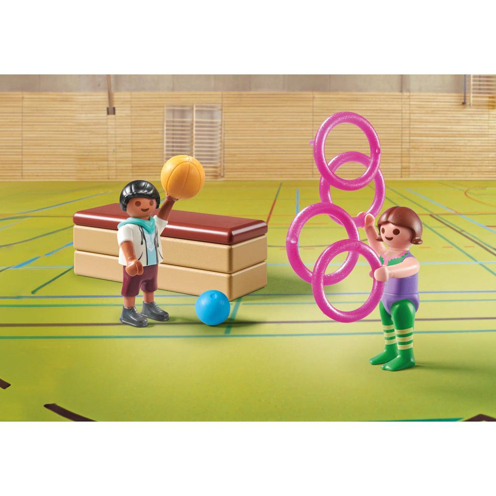Duo d'enfants avec matériel de gymnastique 71757 multicolore