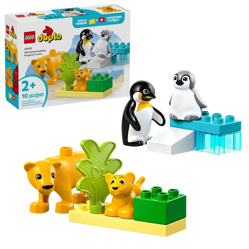Duplo familles d'animaux sauvages : pingouins et lions 10442 multicolore