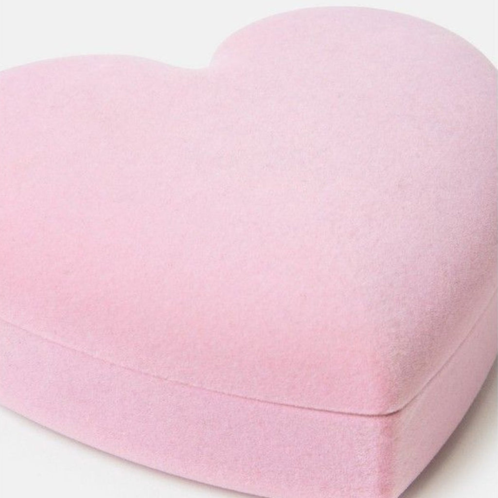 Écrin cœur rose en velours pour bijoux
