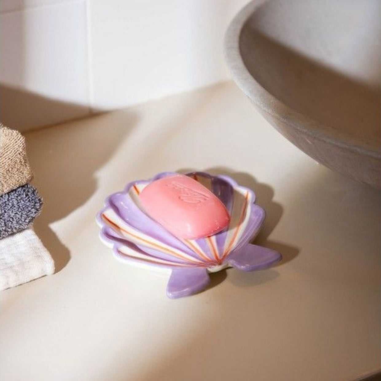 Vide-poche Océan avec texture coquillage et design côtier