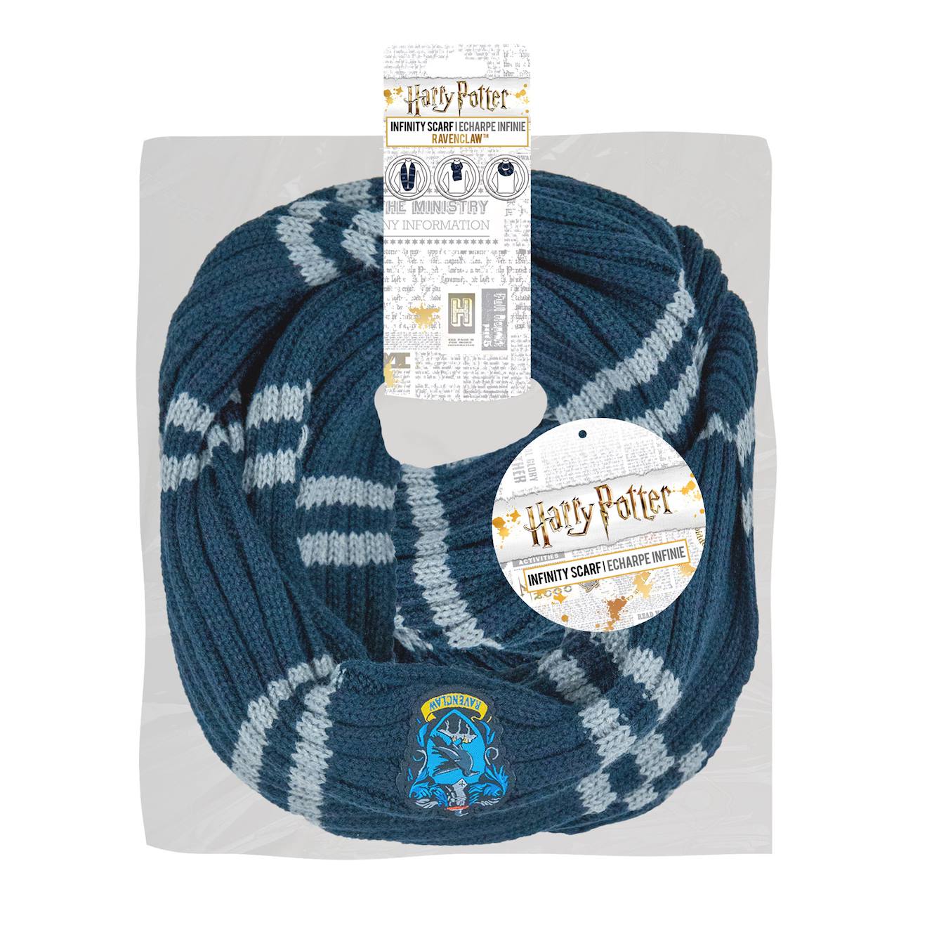 Écharpe Infini Serdaigle - Harry Potter Bleu Rayé