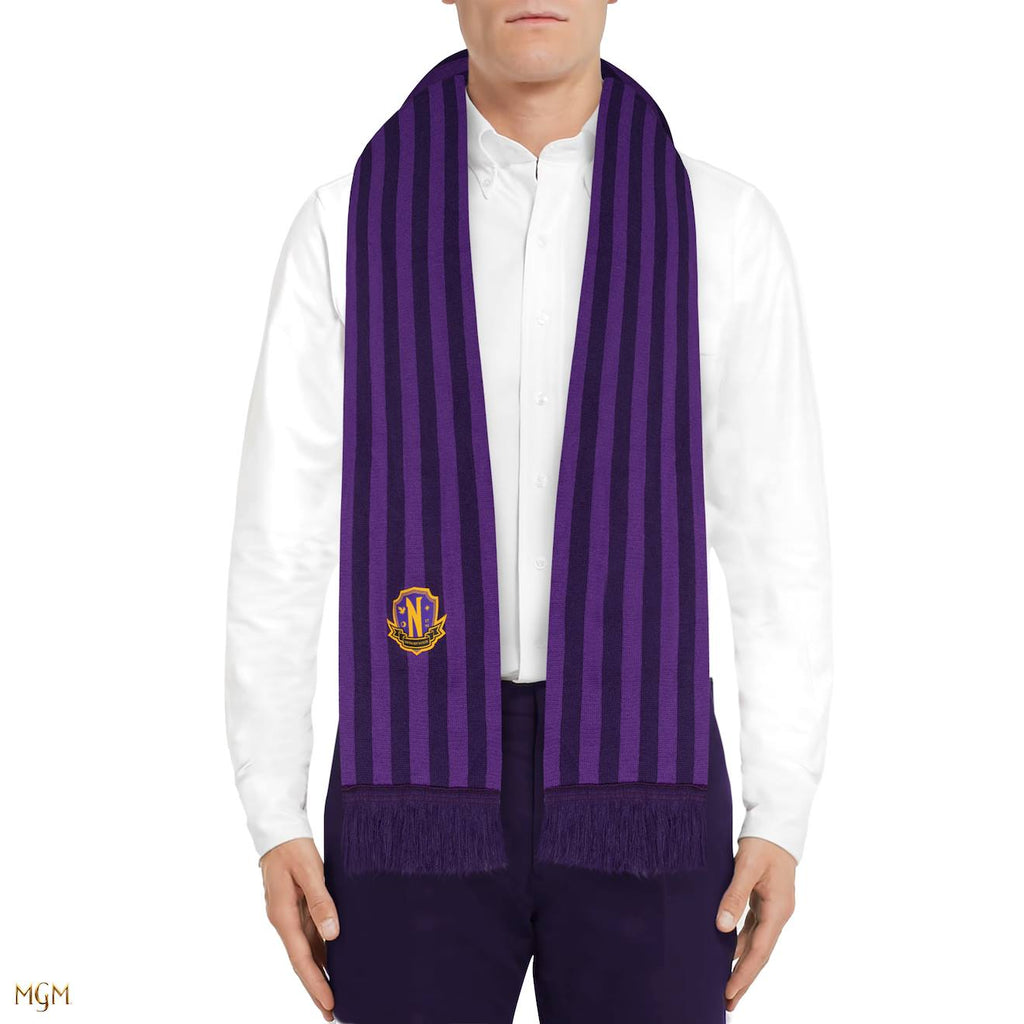 Écharpe Violette Académie Nevermore - Mercredi Violet Rayé
