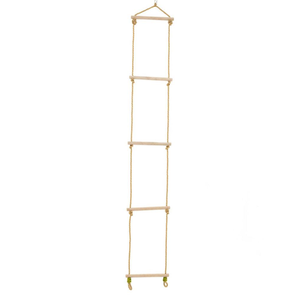 Échelle corde 5 barreaux pour portique bois h190-250cm marron