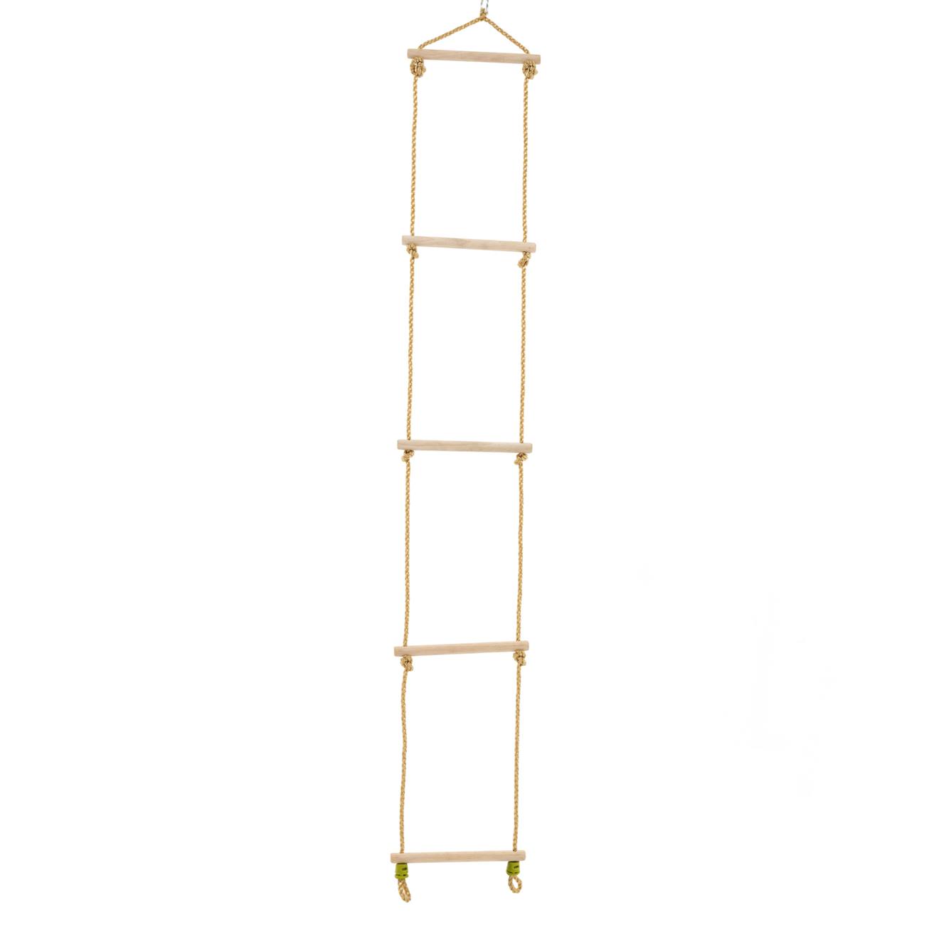 Échelle corde 5 barreaux pour portique bois h190-250cm marron