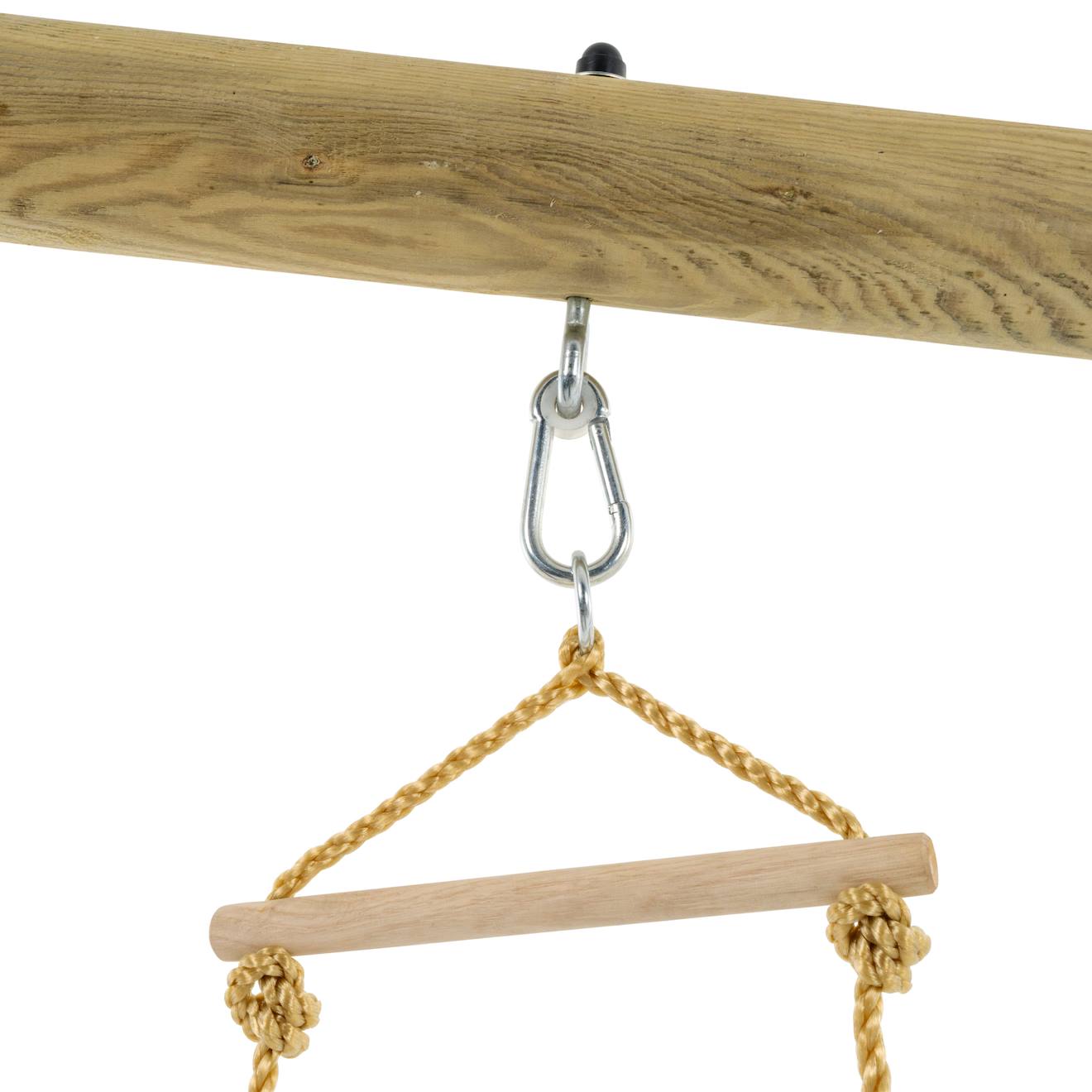 Échelle corde 5 barreaux pour portique bois h190-250cm marron