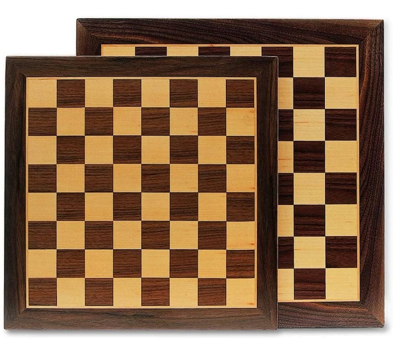 Échiquier en marqueterie marron