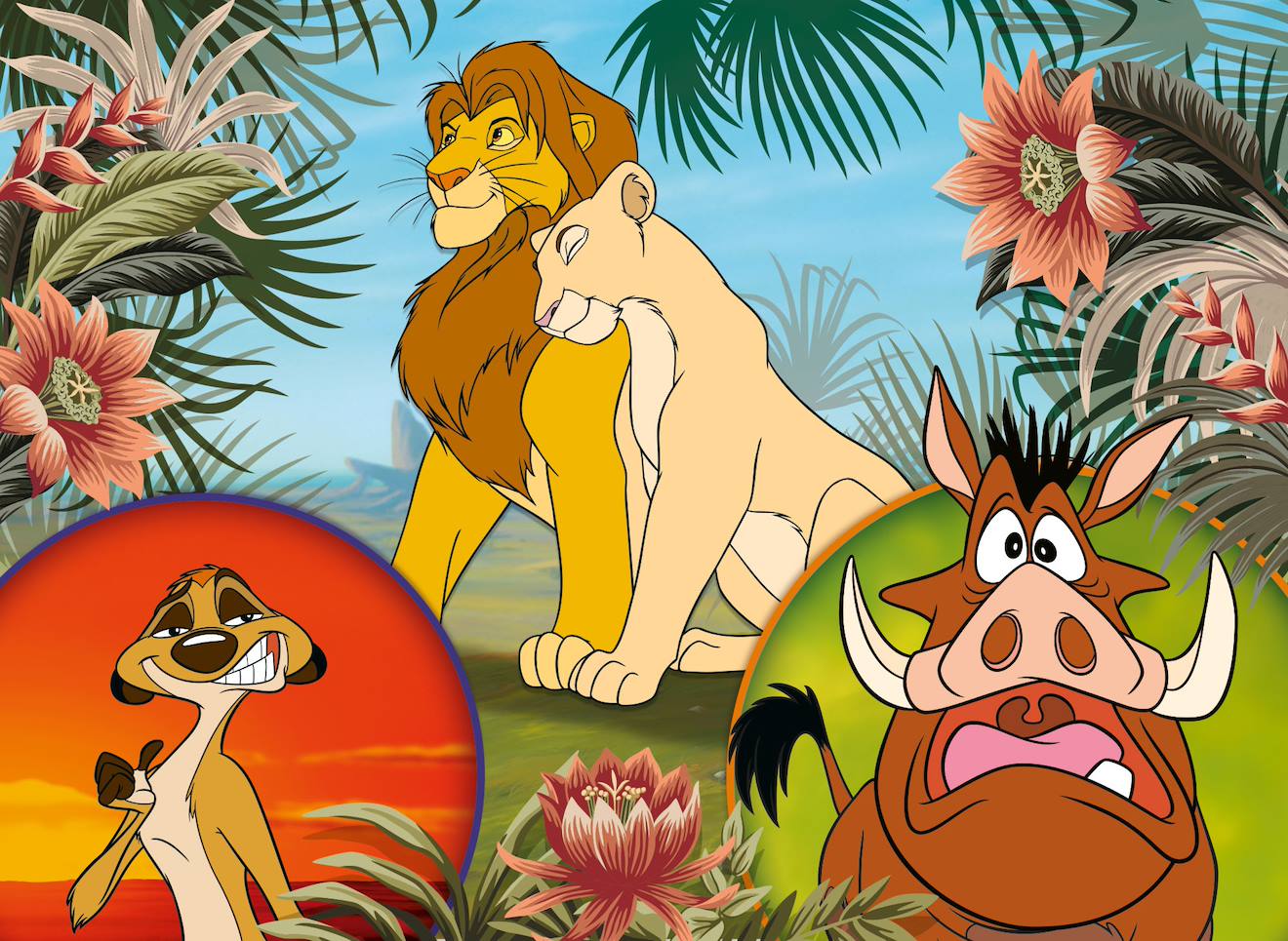 Eco-puzzle 24 pièces mini double face lion king multicolore