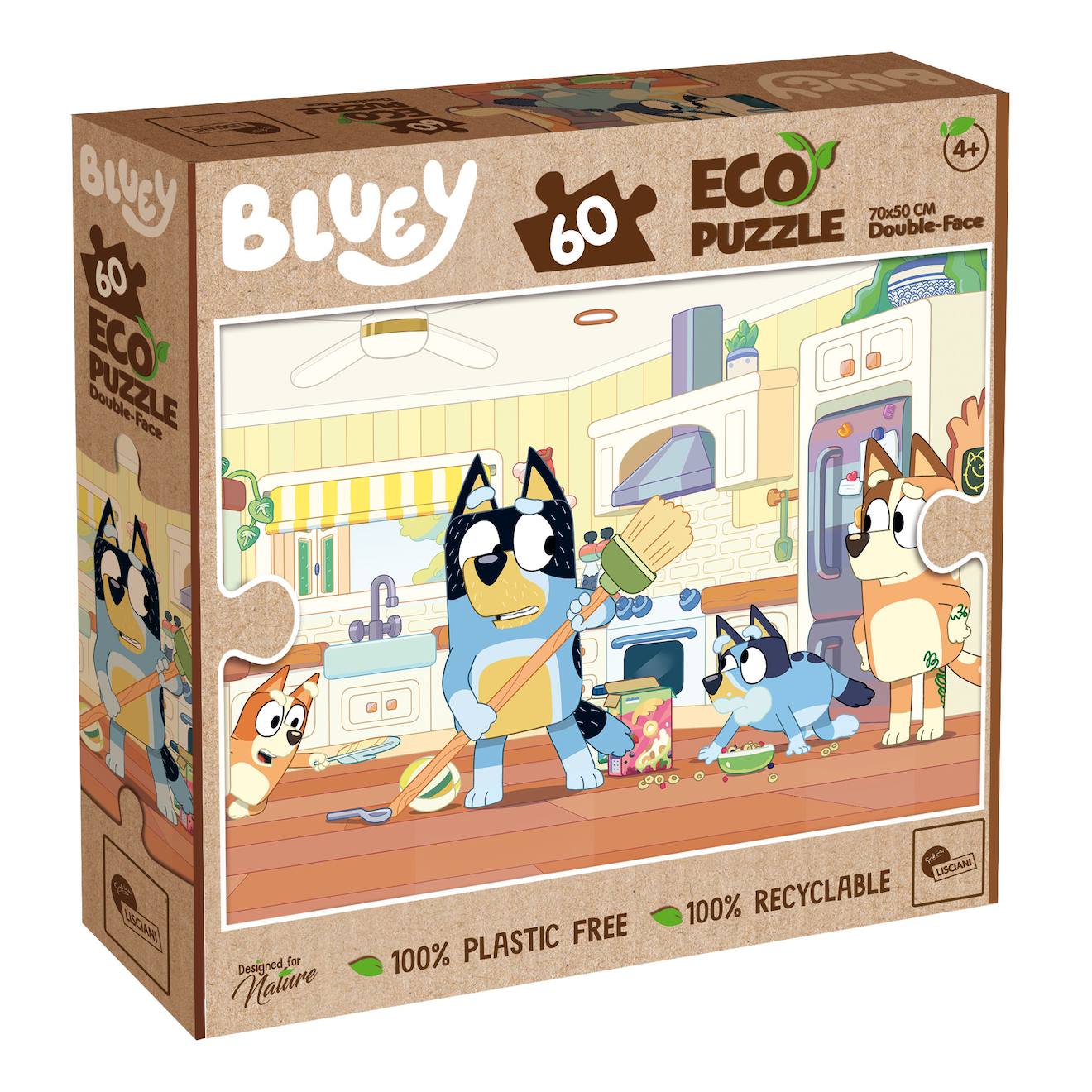 Eco-puzzle 60 pièces double face Bluey multicolore